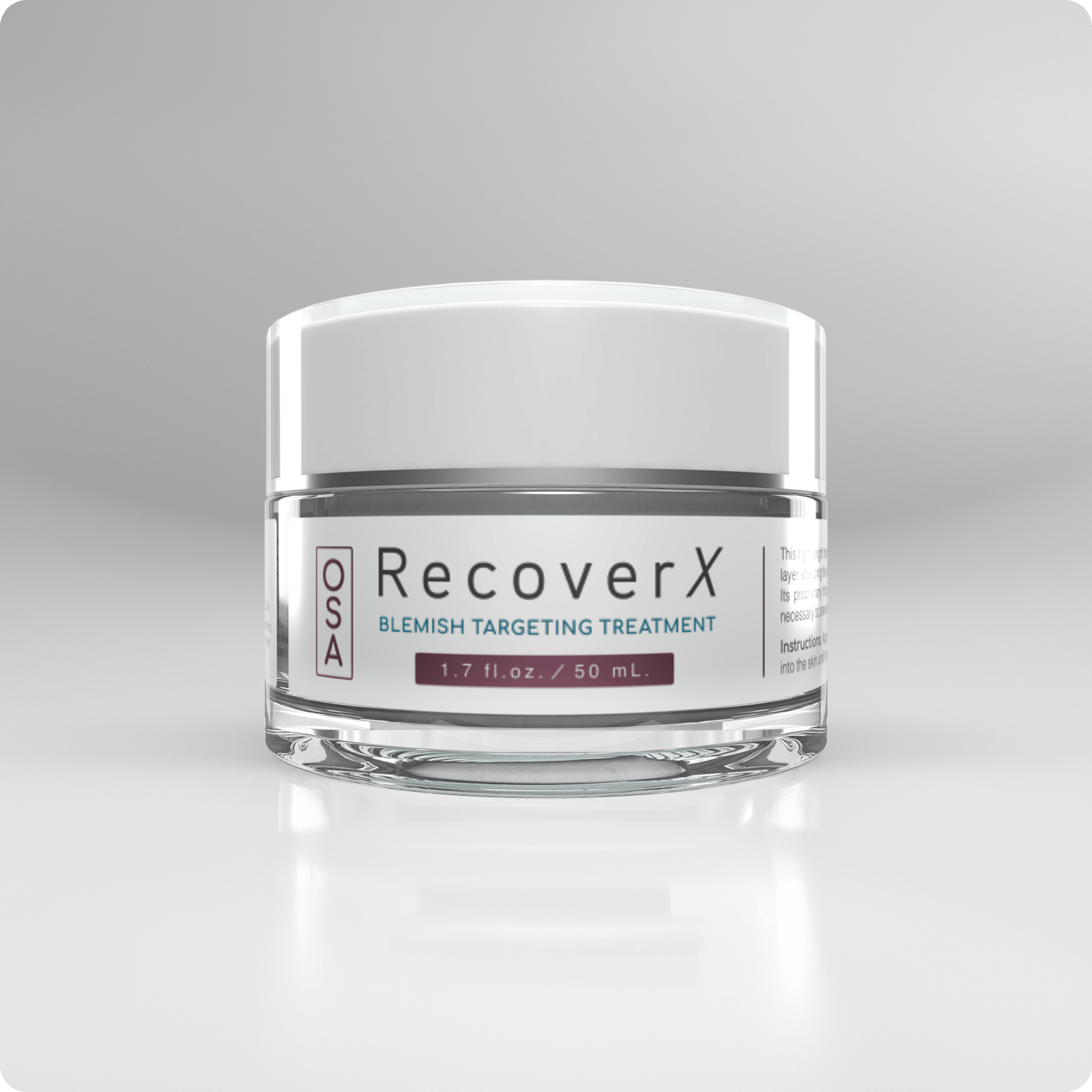 A bottle of Blemish Targeting Treatment against a grey background.